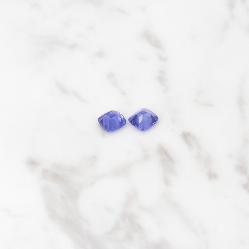 Tanzanite Medium 2 Stone - 2.5CT - Square Cut