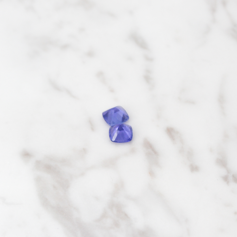 Tanzanite Medium 2 Stone - 2.5CT - Square Cut