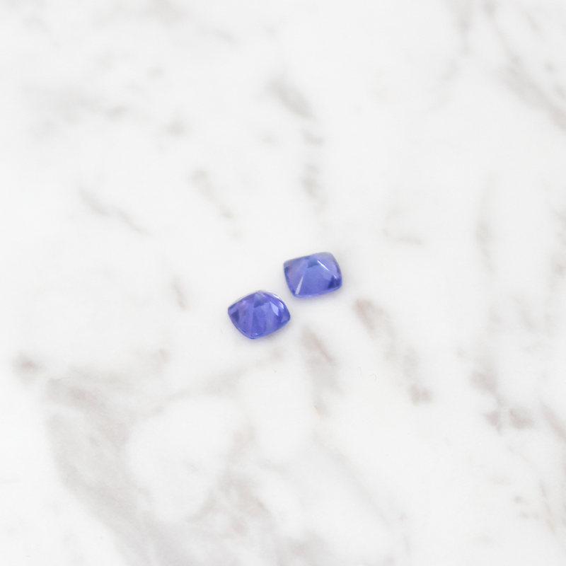 Tanzanite Medium 2 Stone - 2.5CT - Square Cut