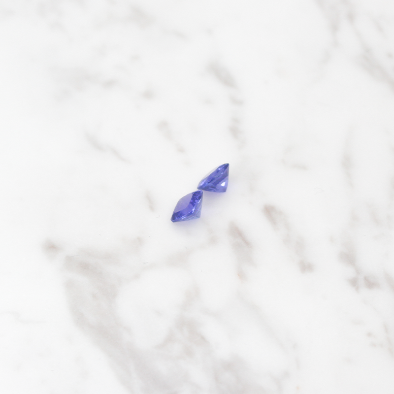 Tanzanite Medium 2 Stone - 2.5CT - Square Cut