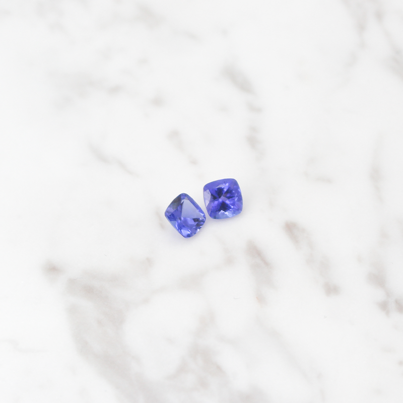 Tanzanite Medium 2 Stone - 2.5CT - Square Cut