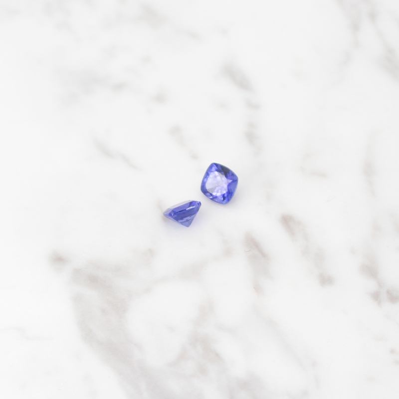 Tanzanite Medium 2 Stone - 2.5CT - Square Cut