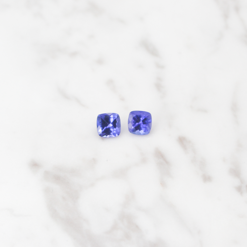 Tanzanite Medium 2 Stone - 2.5CT - Square Cut