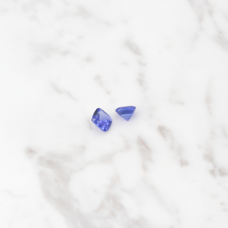 Tanzanite Medium 2 Stone - 2.5CT - Square Cut