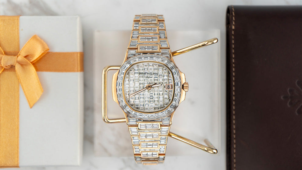 nan patek philippe nautilus 5711 1r diamond baguette 18k rose gold - product image from Imperial Time UK Ltd
