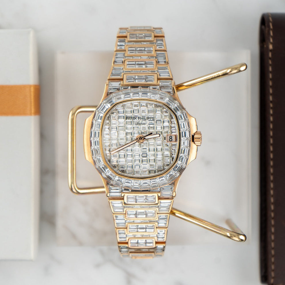 nan patek philippe nautilus 5711 1r diamond baguette 18k rose gold - product image from Imperial Time UK Ltd