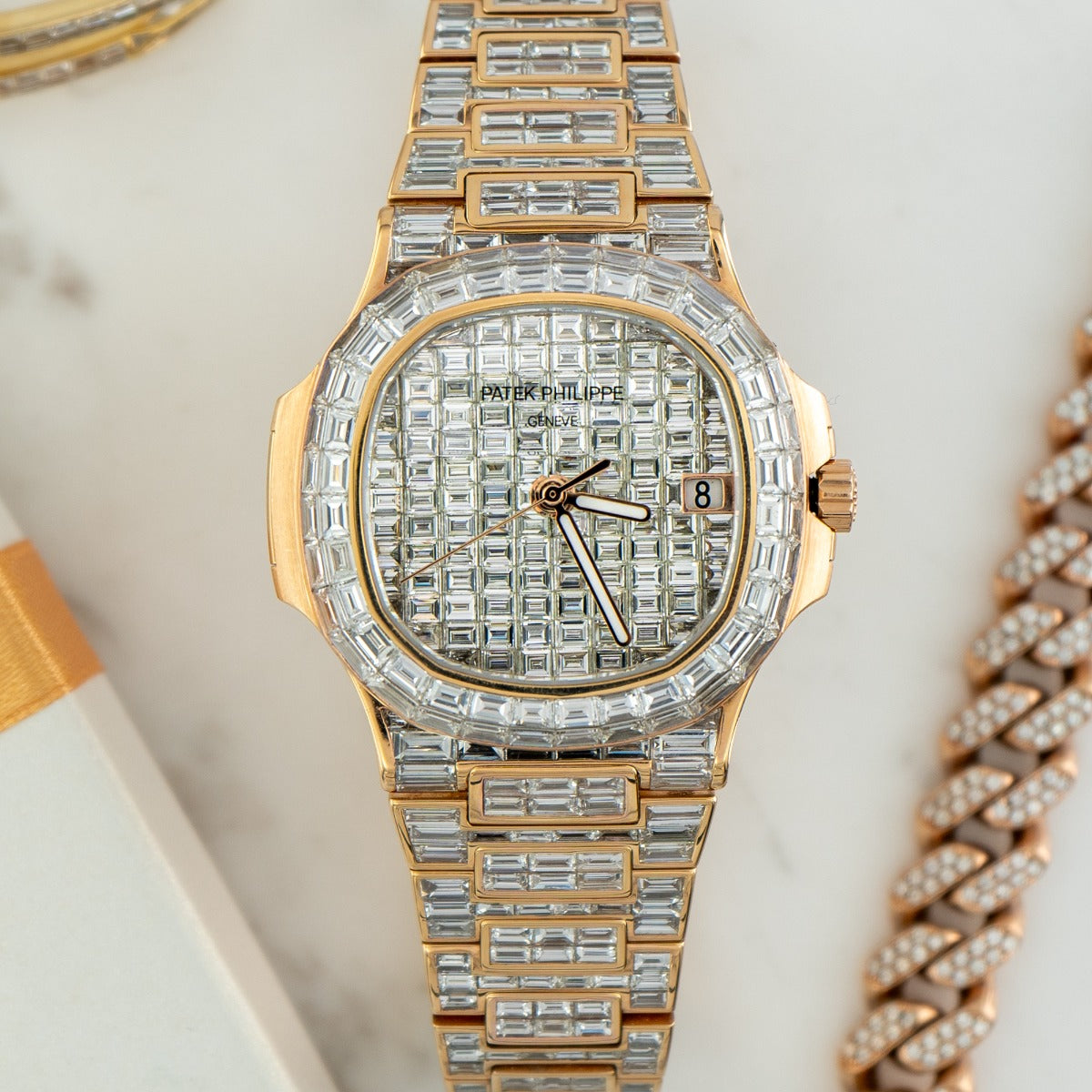 Patek Philippe Nautilus 5711-1R Diamond Baguette 18K Rose Gold