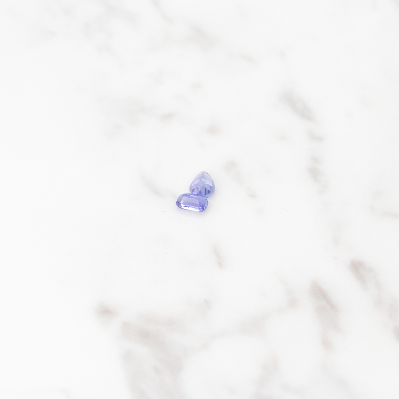 Tanzanite Small 2 Stone - 1CT - Pear and Rectangle Cut