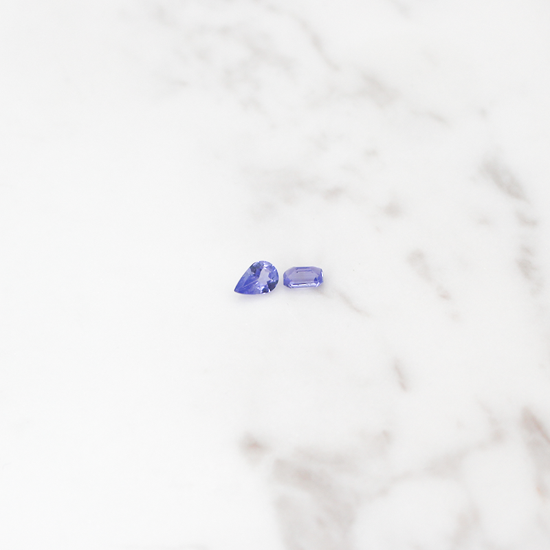 Tanzanite Small 2 Stone - 1CT - Pear and Rectangle Cut