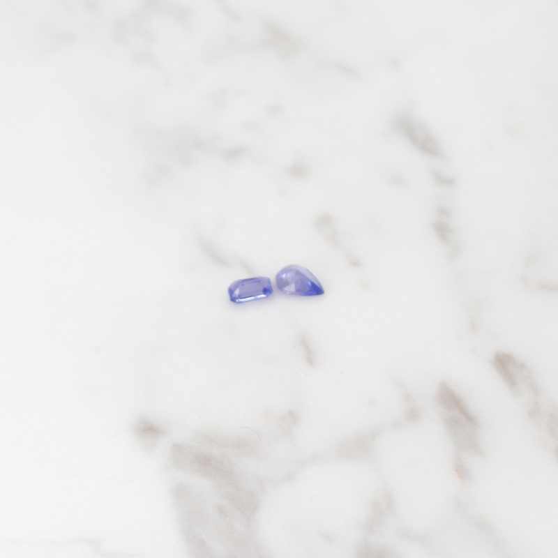 Tanzanite Small 2 Stone - 1CT - Pear and Rectangle Cut