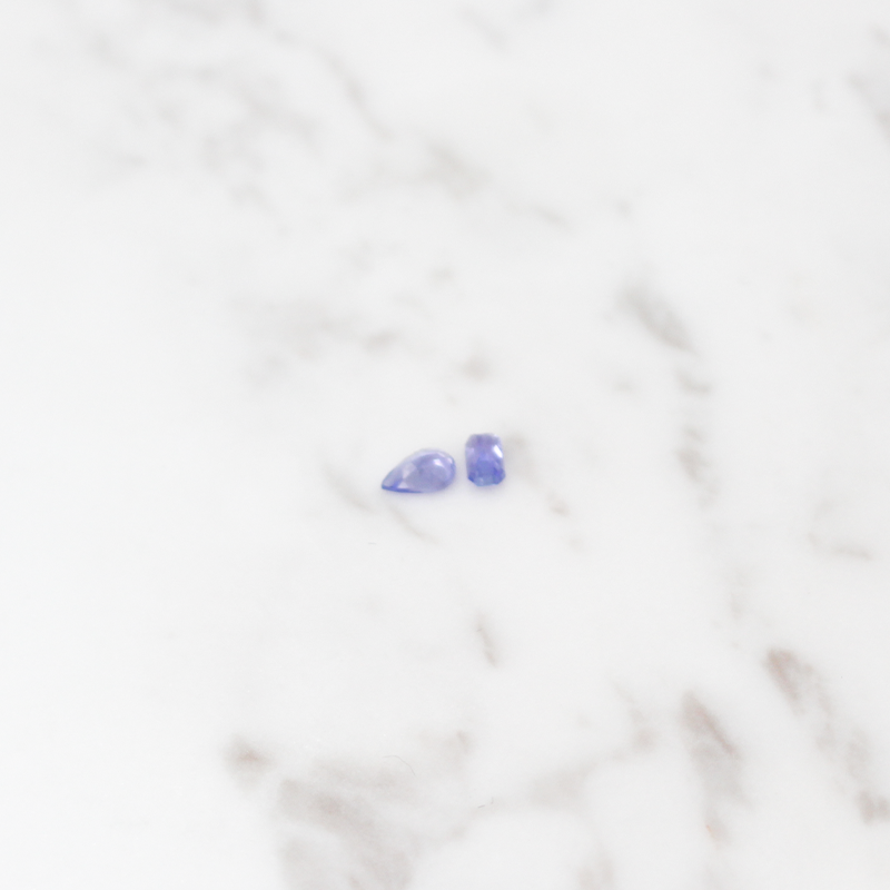 Tanzanite Small 2 Stone - 1CT - Pear and Rectangle Cut