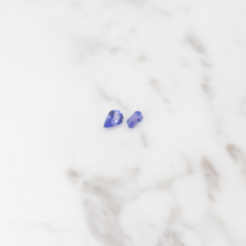 Tanzanite Small 2 Stone - 1CT - Pear and Rectangle Cut