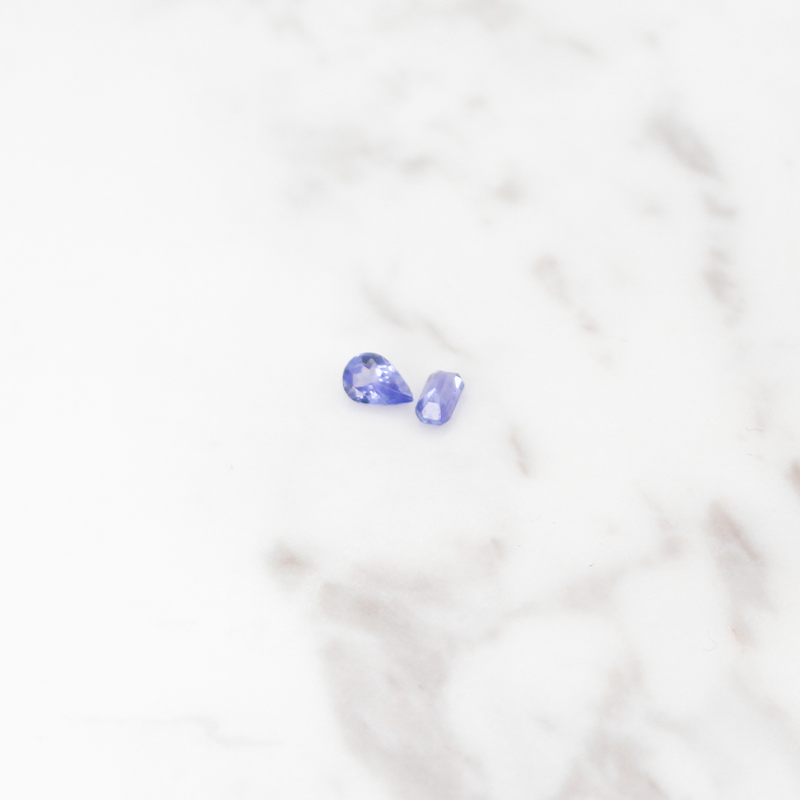 Tanzanite Small 2 Stone - 1CT - Pear and Rectangle Cut