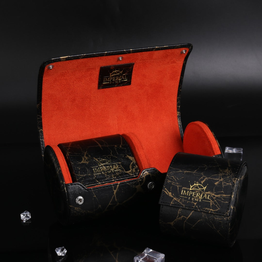 2 Watch Roll Travel Storage Case Portable Jewellery Organiser