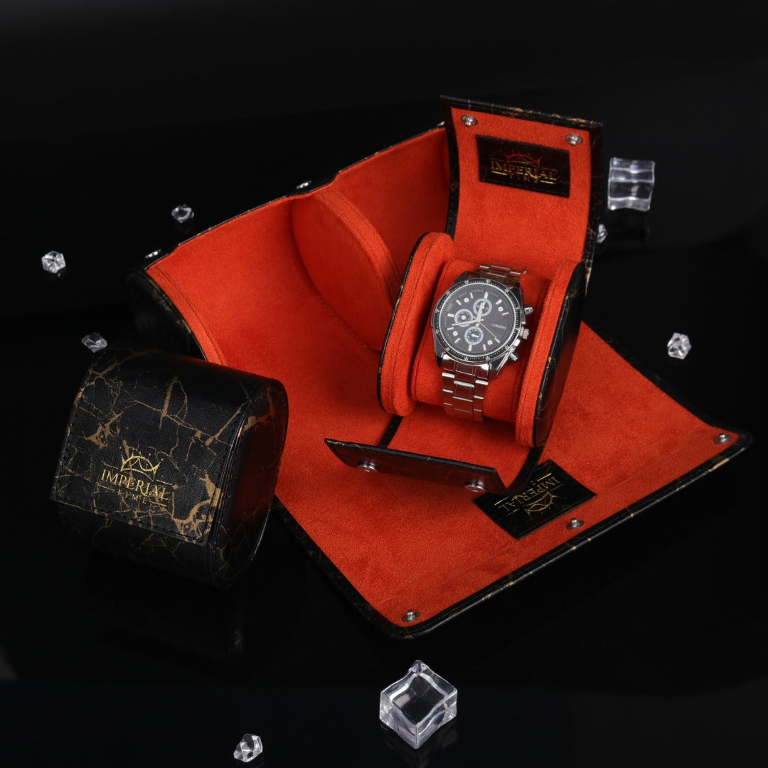 2 Watch Roll Travel Storage Case Portable Jewellery Organiser