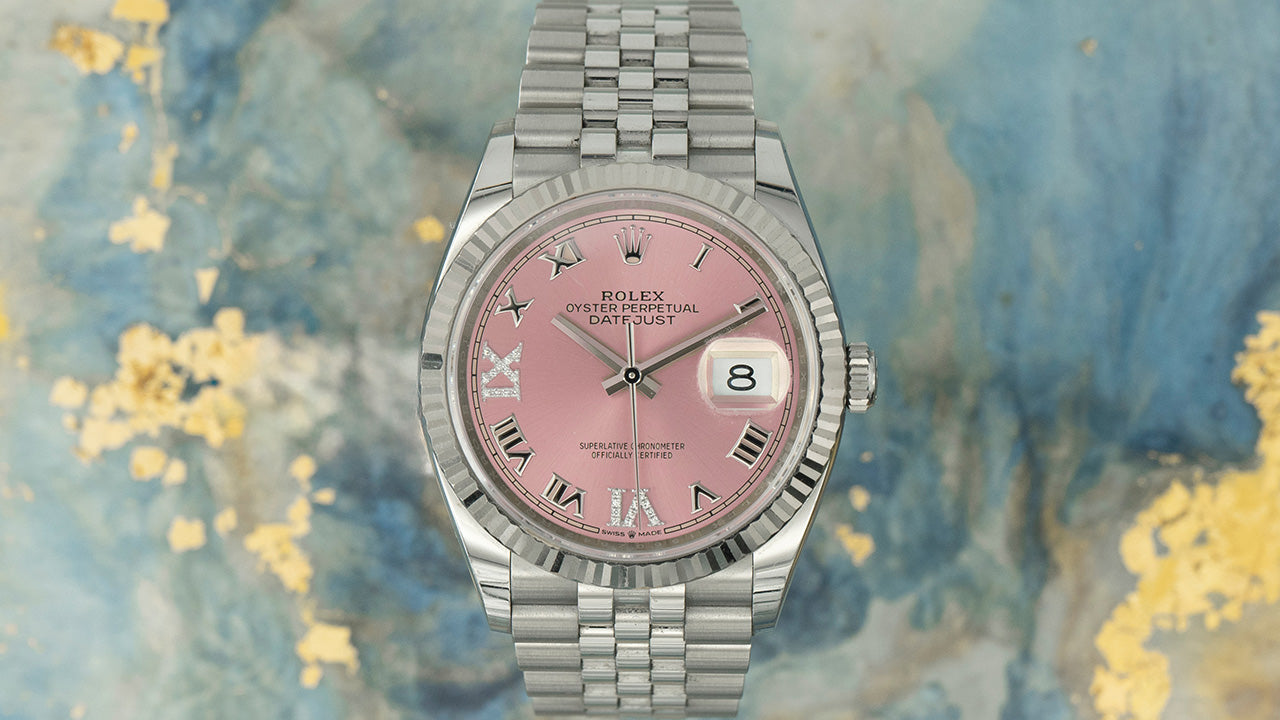 Rolex Datejust 36 126234 Pink Roman & Diamond Dial White Gold/Steel 2020