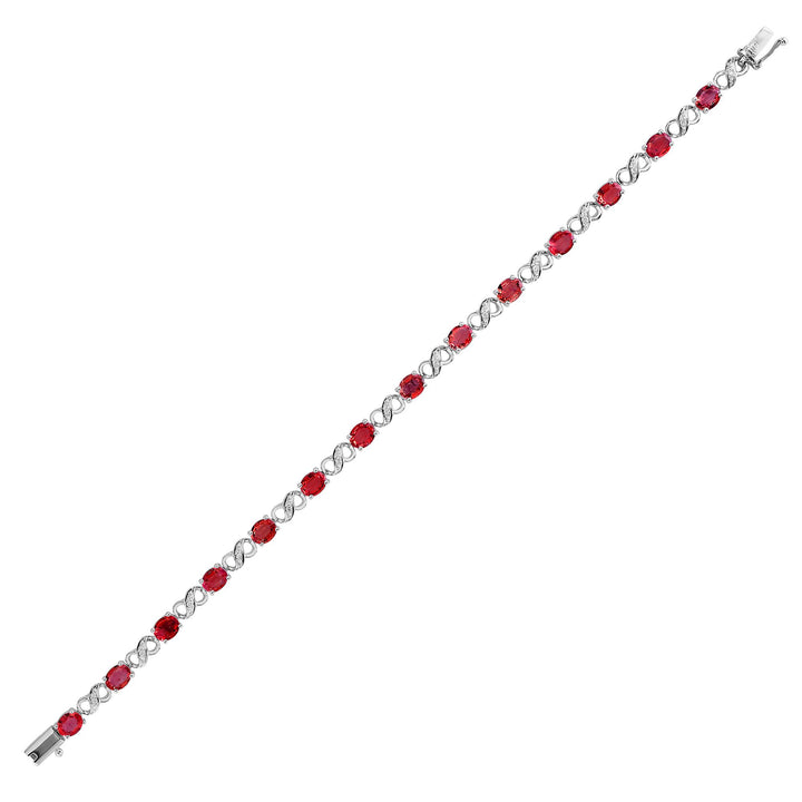 18ct White Gold Natural Diamond And Ruby Bracelet (18B033) – product view