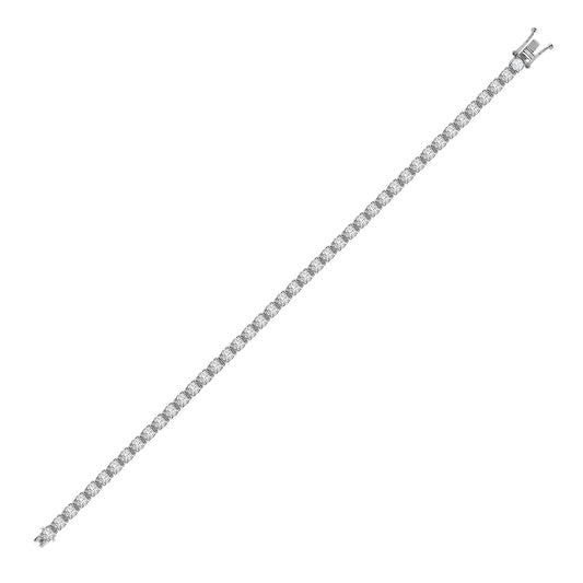 18ct White Gold 3.00ct Claw Set Natural Diamond Line Bracelet - H Si3 – product view
