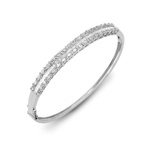 18ct White Gold Natural Diamond Bangle (18BG004) – product view