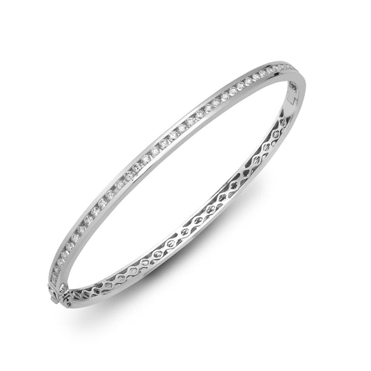 18ct White Gold Natural Diamond Bangle (18BG010) – product view