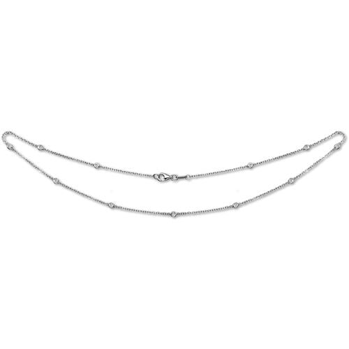 18ct White Gold Natural Diamond Chain – detail view