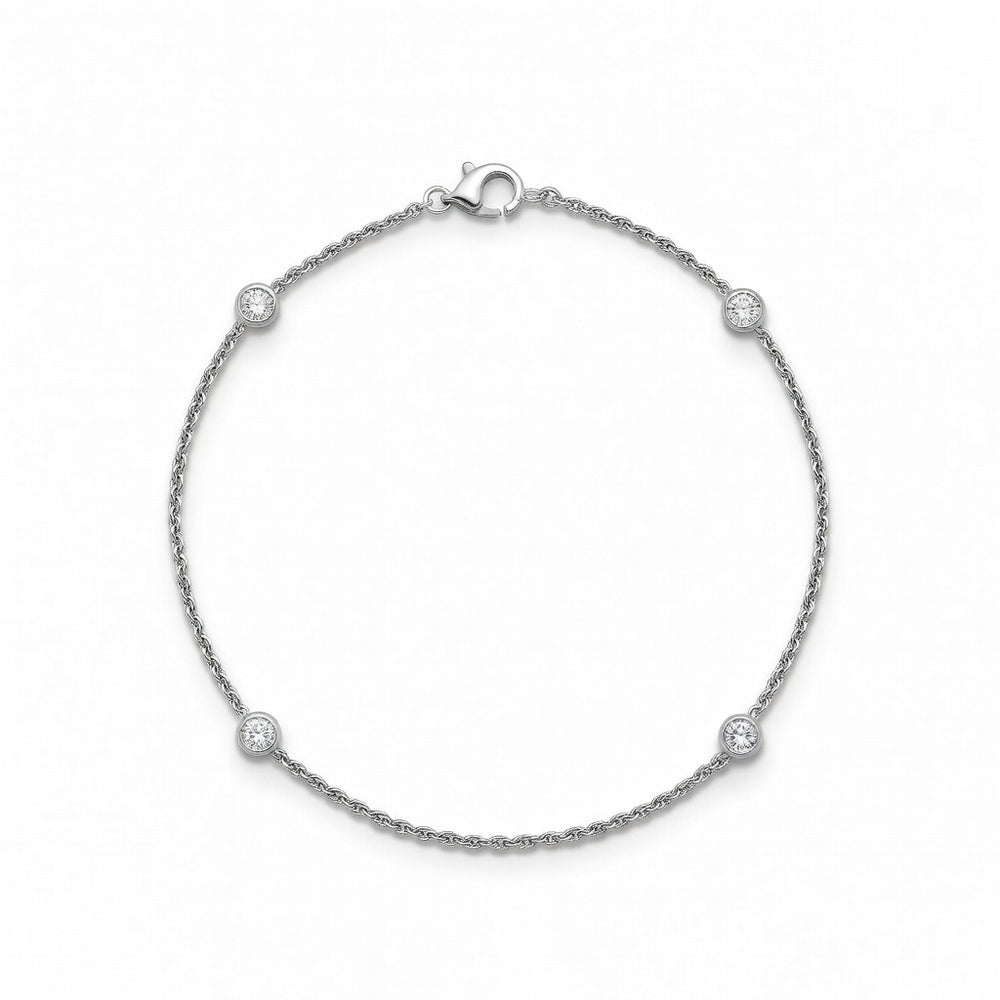 18ct White Gold Natural Diamond Chain – product view