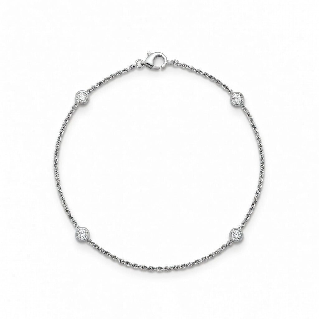 18ct White Gold Natural Diamond Chain – product view