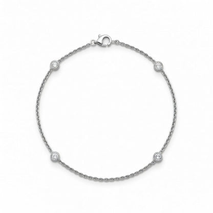 18ct White Gold Natural Diamond Chain – product view
