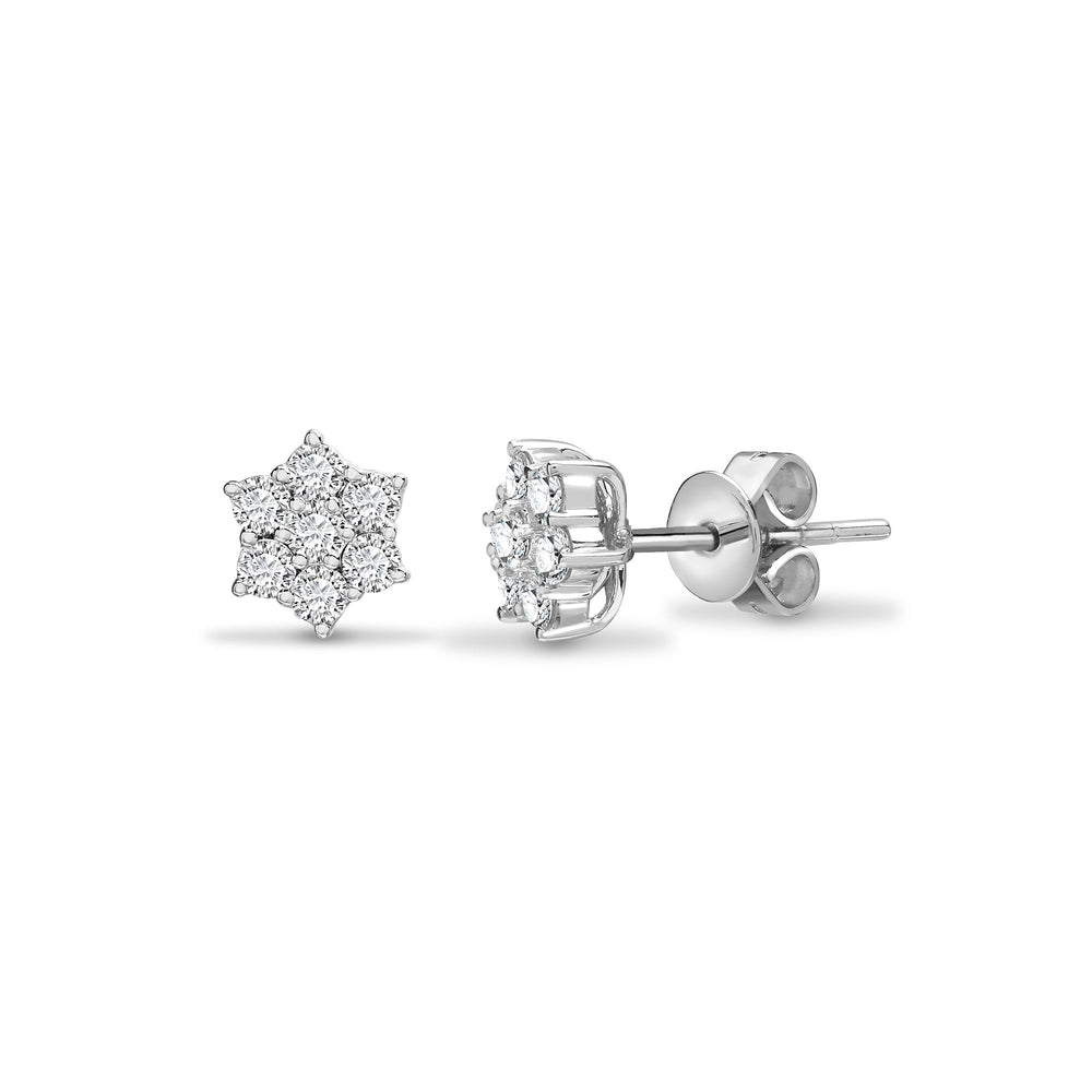 18ct White Gold 0.50cts Natural Diamond Cluster Earrings – product view