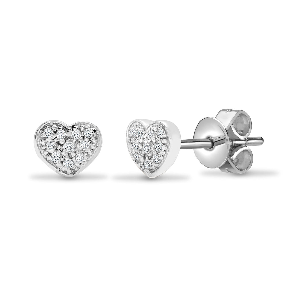 18ct White gold 10pt Natural Diamond stud earrings. (18E110) – product view