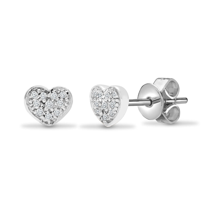 18ct White gold 10pt Natural Diamond stud earrings. (18E110) – product view