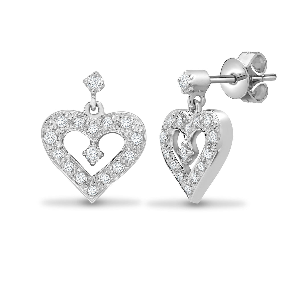 18ct White gold 21pt Natural Diamond stud earrings. (18E113) – product view