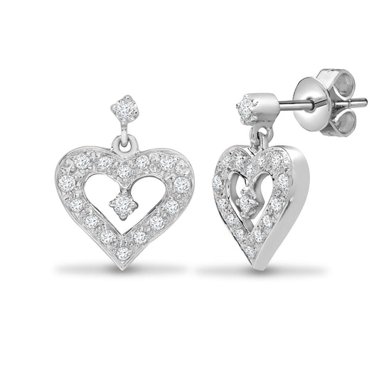18ct White gold 21pt Natural Diamond stud earrings. (18E113) – product view