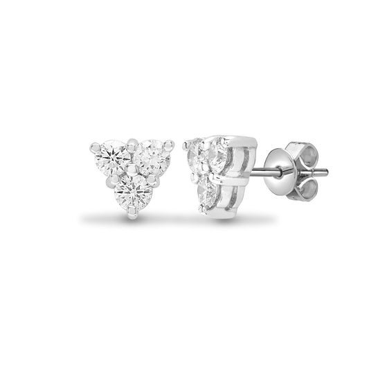 18ct White gold 48pt Natural Diamond stud earrings. (18E118) – product view