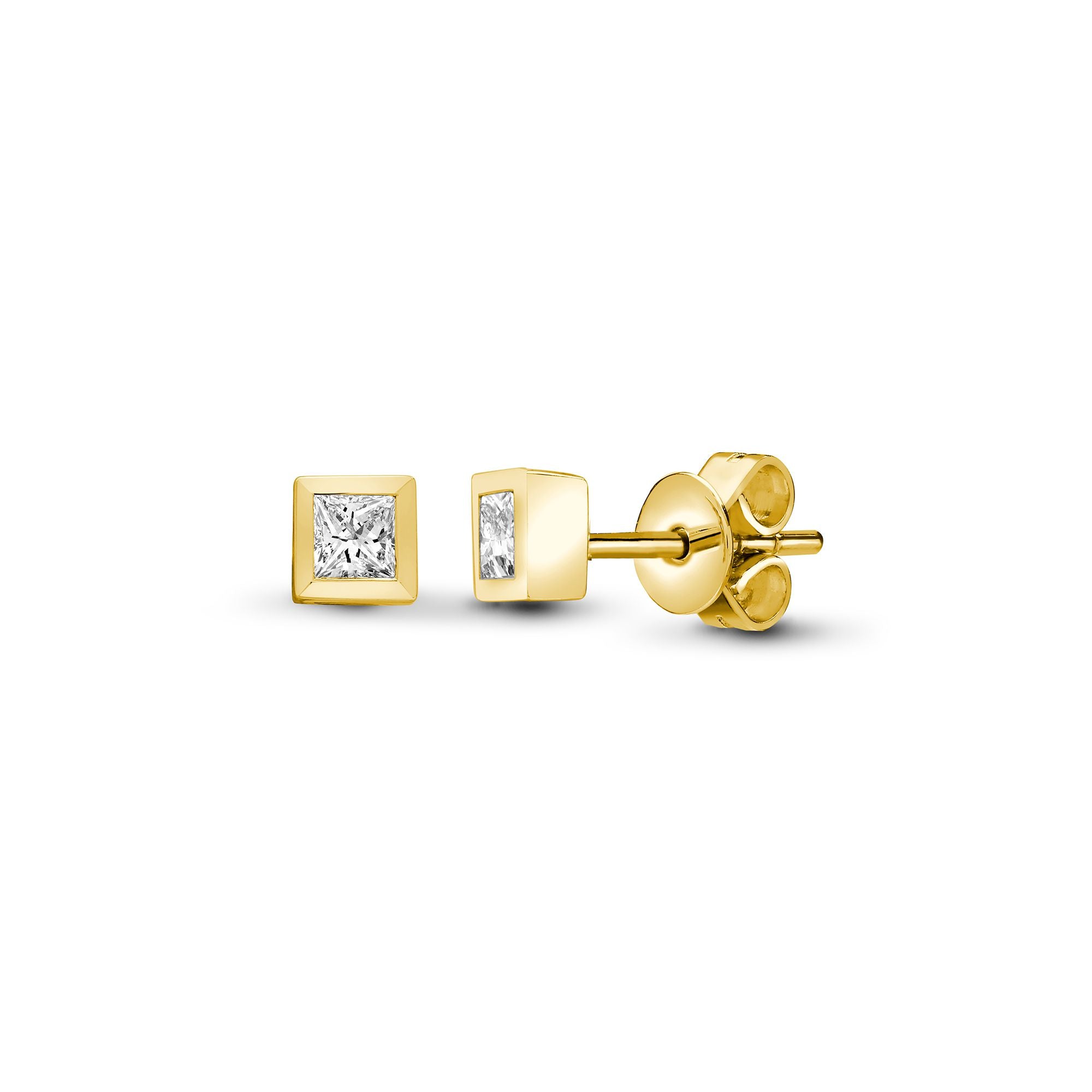 18ct Yellow Gold 10pts Natural Diamond Earrings – detail view
