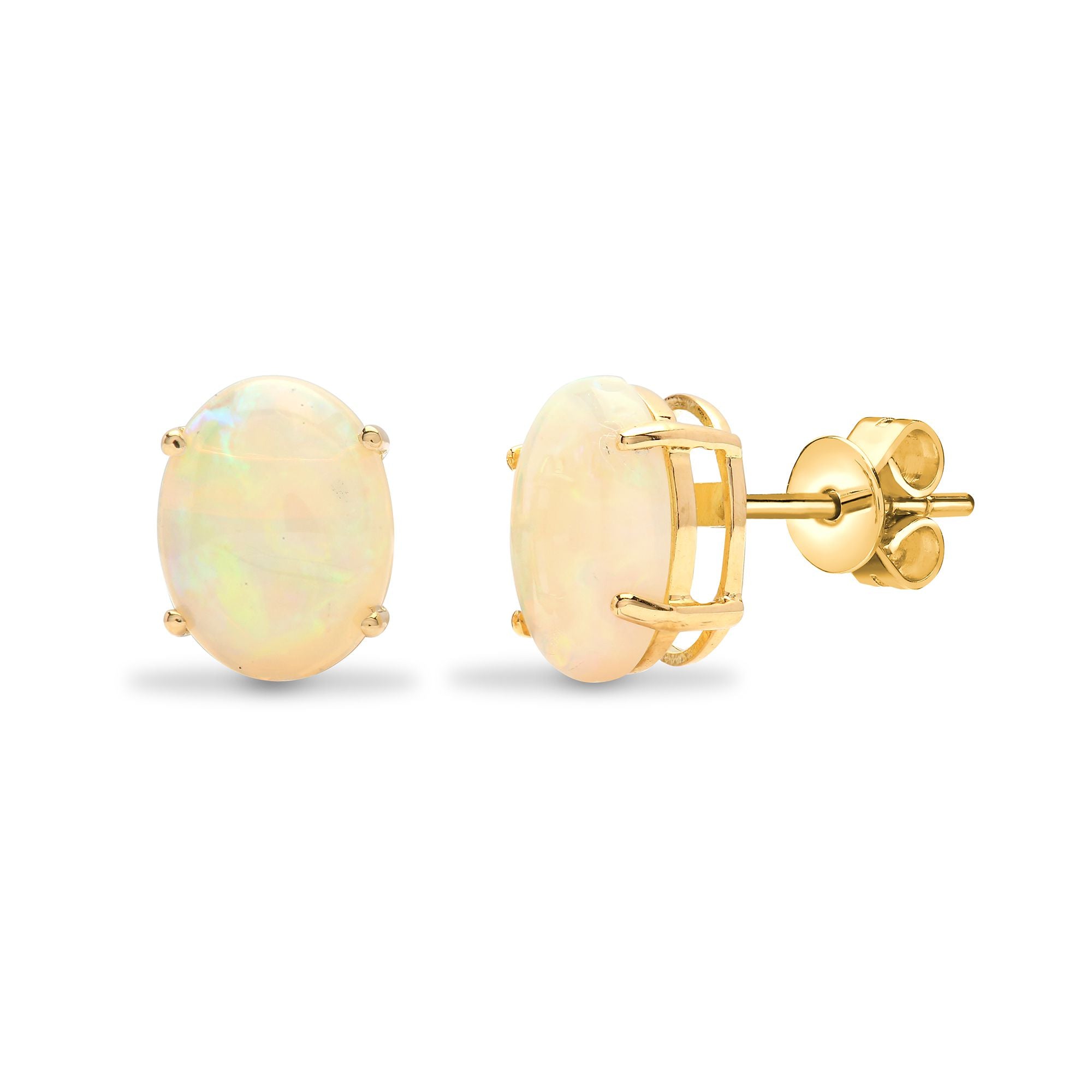 18ct yellow gold opal 1.63ct stud earrings. – product view
