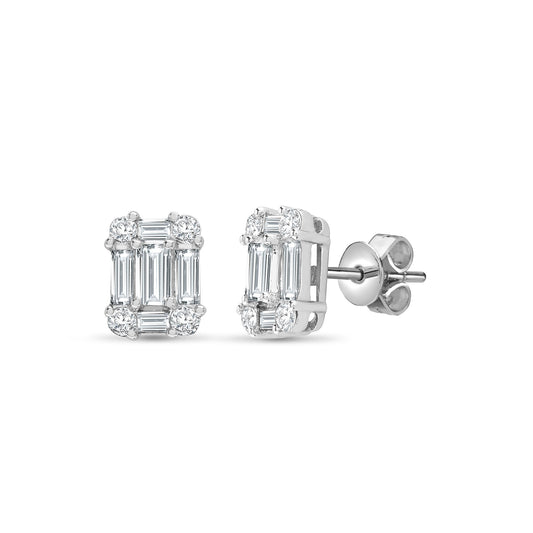 18ct White gold 75pt Natural Diamond stud earrings. (18E227) – product view