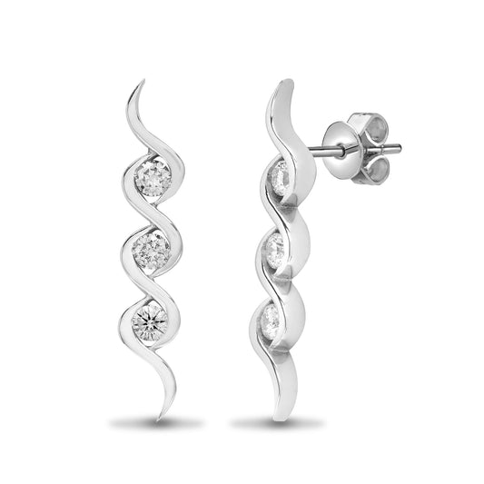 18ct White gold 49pt Natural Diamond studs earrings. (18E297) – product view
