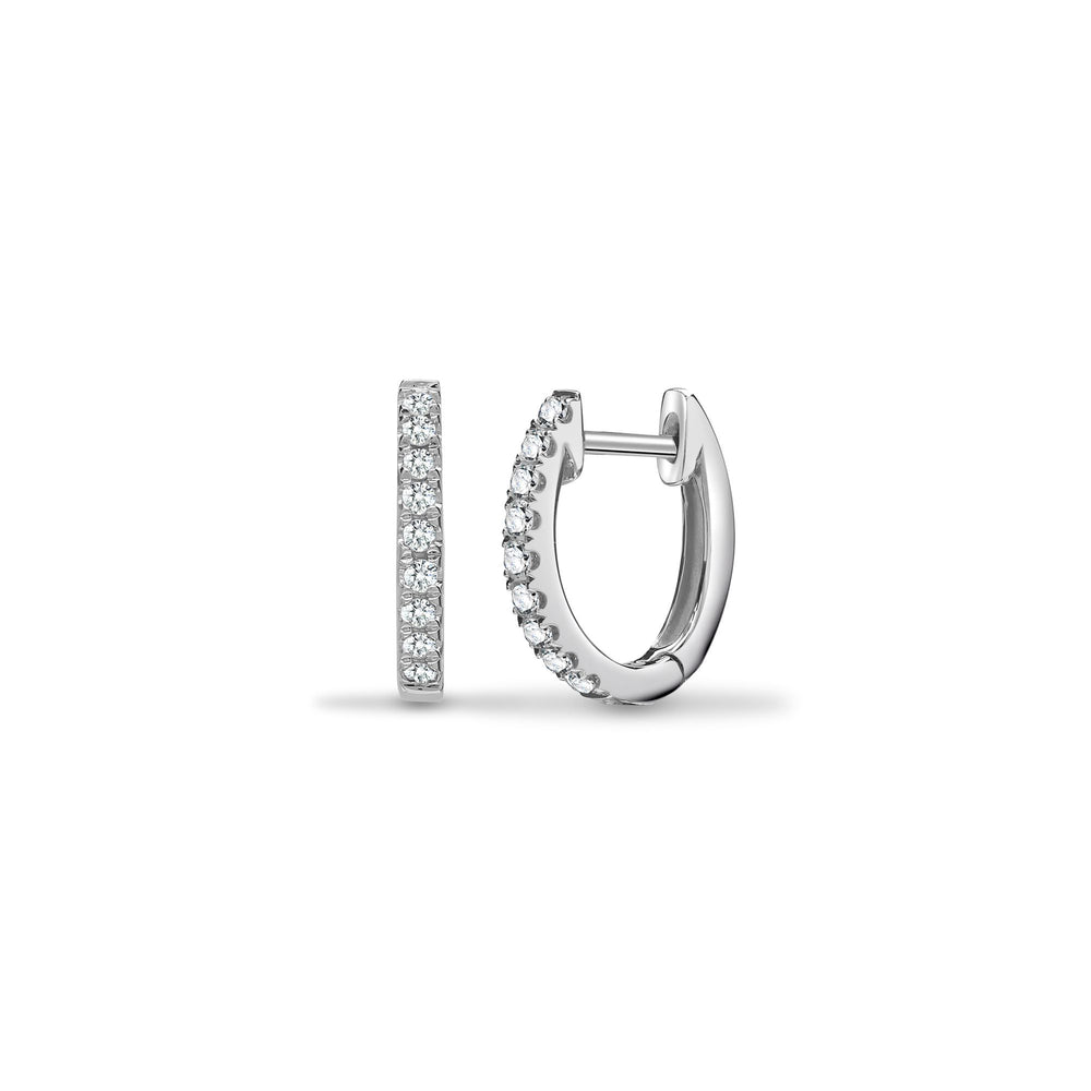 18 Karat Weißgold 0,14 Karat natürliche Diamant Oval Creolen