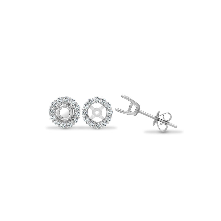 18 Karat Weiß 0,32 Karat natürliche Diamant-Ohrstecker-Manschetten - hält 0,25 Karat insgesamt