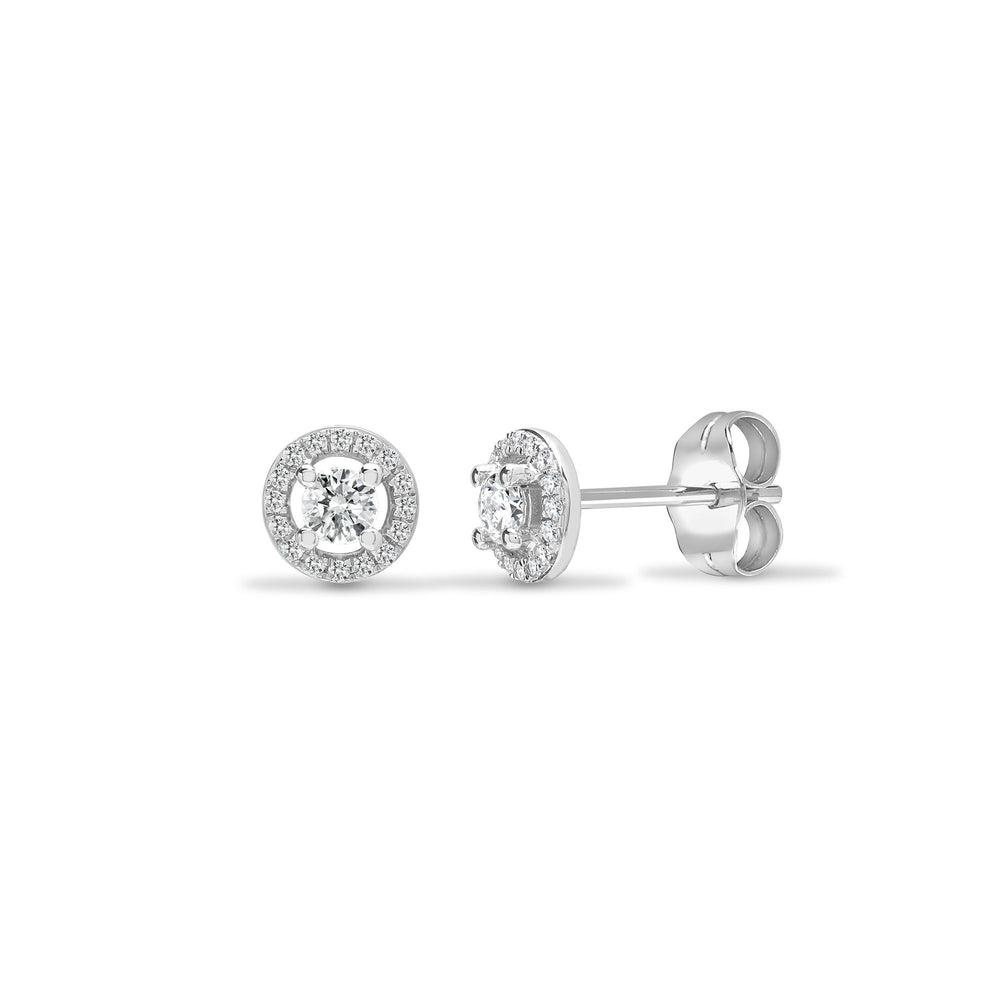18ct White Gold 0.40ct Natural Diamond Cluster Earrings — JN 18E428