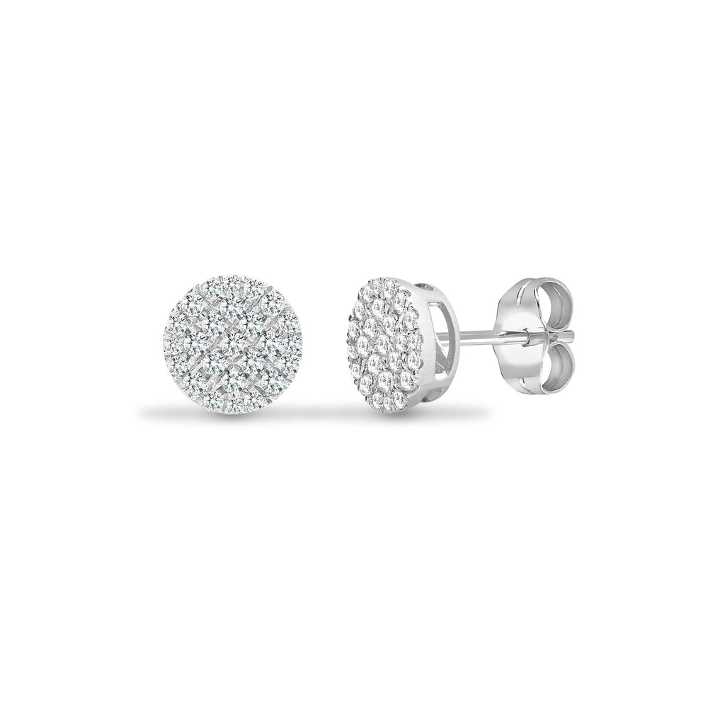 18ct White 0.50ct Natural Diamond Cluster Earrings – product view