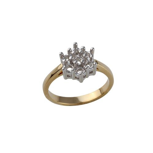 Montatura per anello in oro giallo e bianco 18 carati con diamante naturale da 0,50 carati