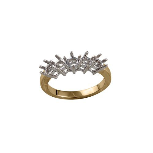 Montatura per anello in oro giallo e bianco 18kt con diamanti naturali da 0,25ct