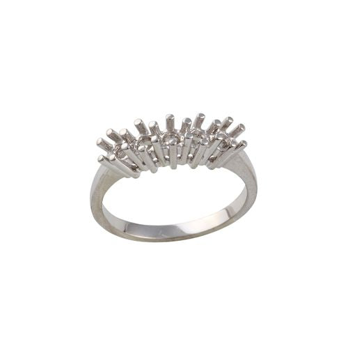 18ct White 0.25ct 5 Stone Natural Diamond Ring Mount – product view