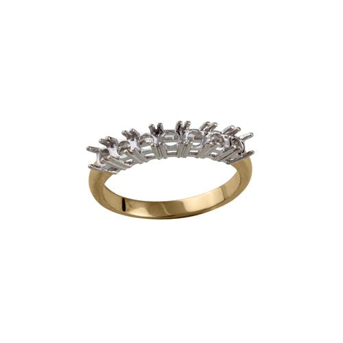 18ct Yellow and White 0.50ct Natural Diamond 7 stone 1/2 Eternity Ring Mount – product view
