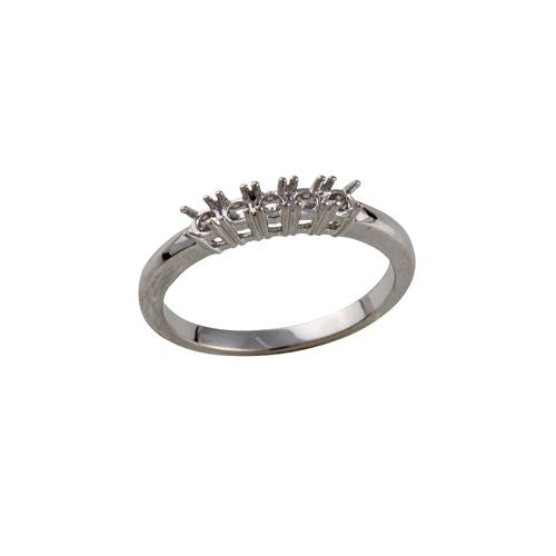 18ct White 0.25ct Natural Diamond 5 stone Ring Mount – product view
