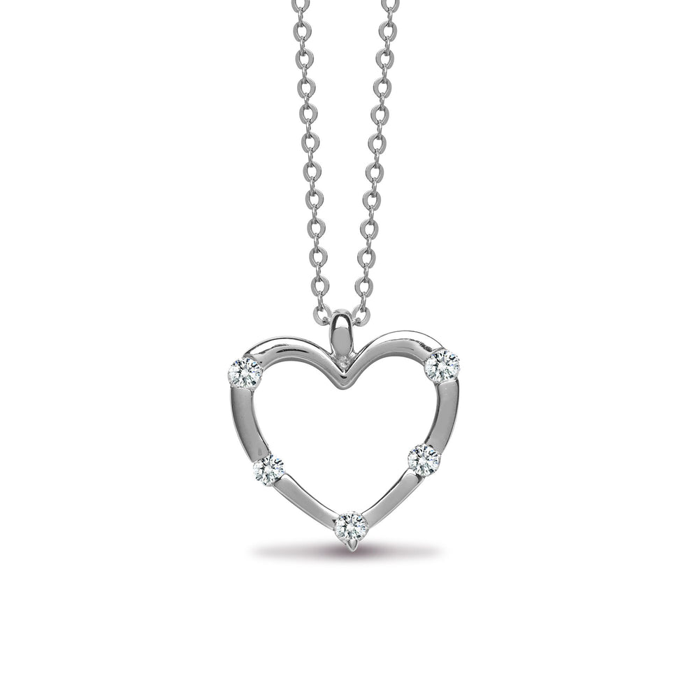 18ct White gold 15pt Natural Diamond pendant - 16" Chain included (18P112) – product view