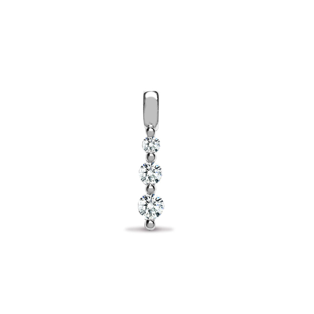 18ct White Gold 0.25ct Natural Diamond Trilogy Pendant — product view 1