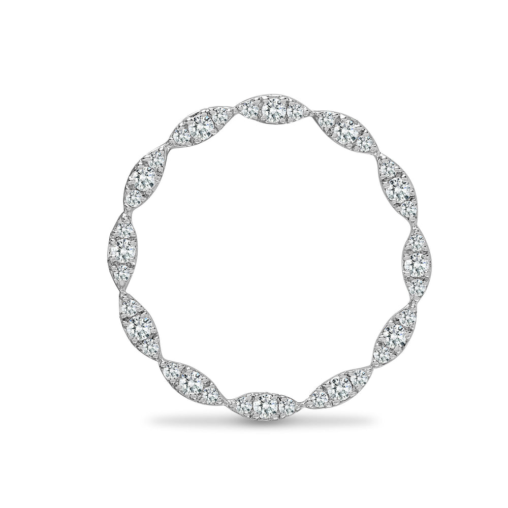 Ciondolo a cerchio in oro bianco 18kt con diamanti naturali da 0,38ct